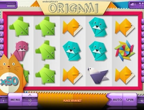 Комбинация символов в игровом автомате Origami